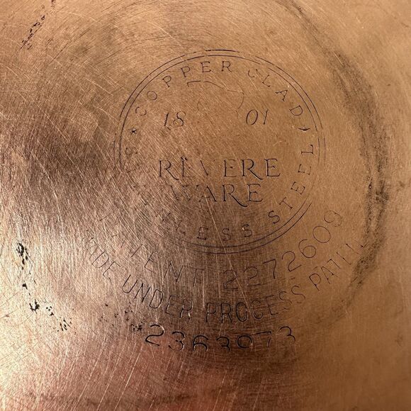 Revere Ware 1.5 Qt Copper Clad Pot Sauce Pan Stainless Steel NO LID - Picture 7 of 12